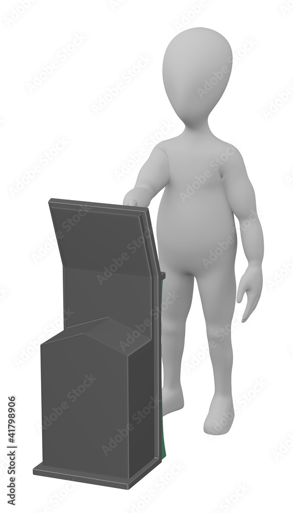 3d render of cartoon character with terminal 3d render of cartoon character with terminal