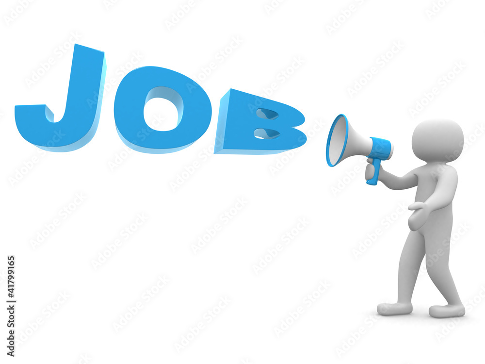 Fototapeta premium 3dperson with a megaphone and word 