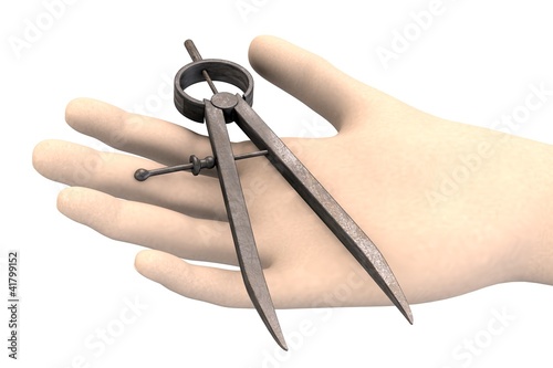 3d render of hand with trammel