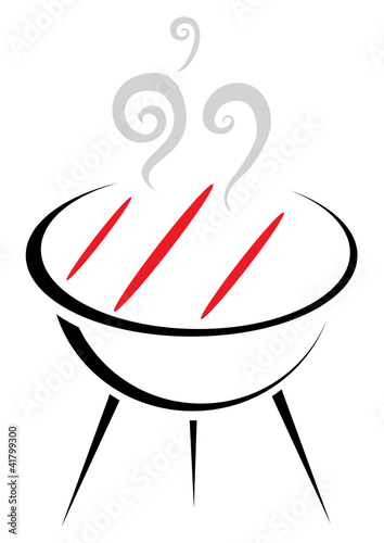 Symbol of barbeque isolated on white