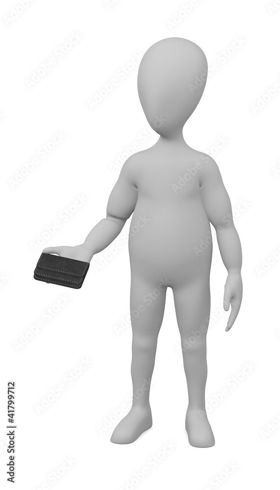 3d render of cartoon character with wallet 3d render of cartoon character with wallet