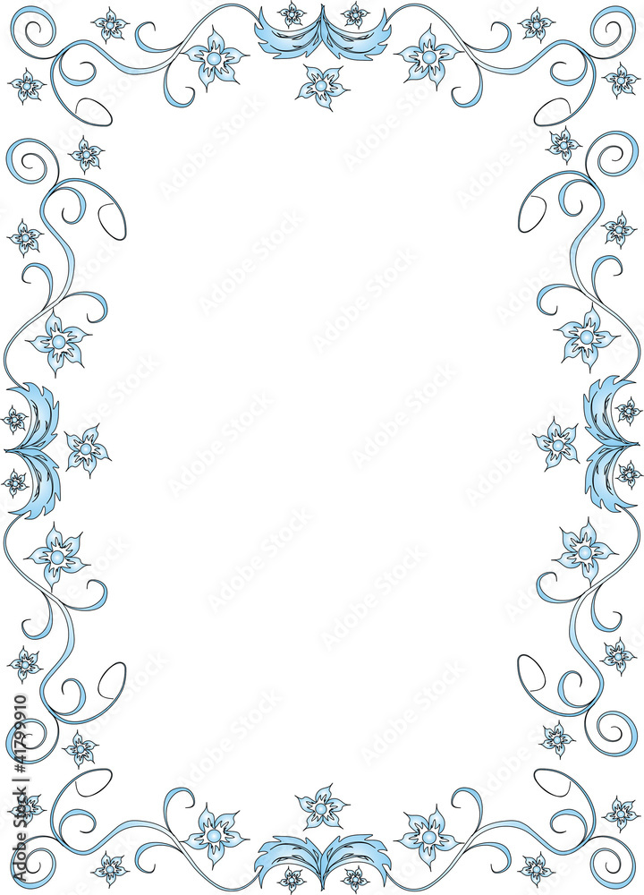 floral blue frame