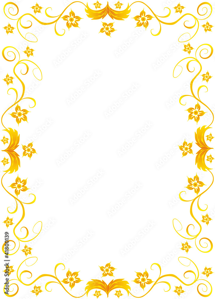 floral gold frame