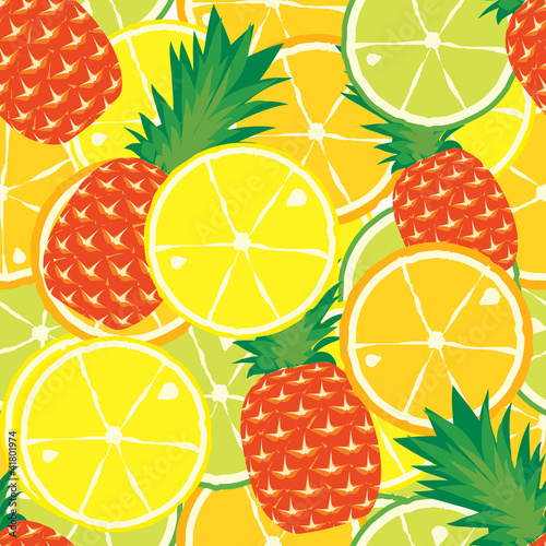 Seamless pattern of fruit