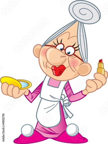 Grandma with lipstick