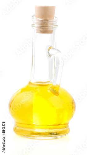 bottle of sunflower oil isolated on white