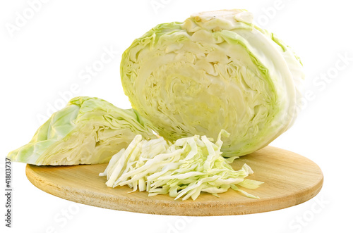 Fresh cabbage on a cutting board