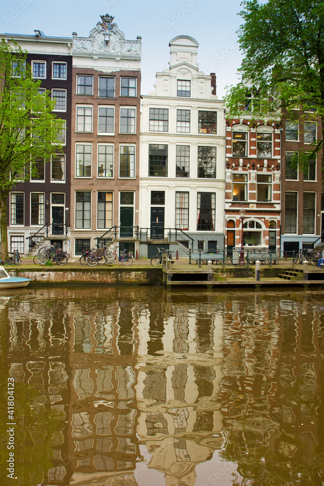 old houses of Amsterdam, Netherlands