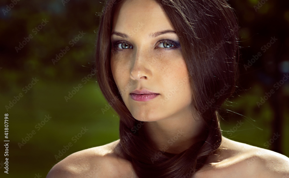 Portrait of a girl with dark brown hair Portrait of a girl with dark brown hair
