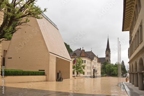 The building of parliaments of Liechtenstein on the main square.