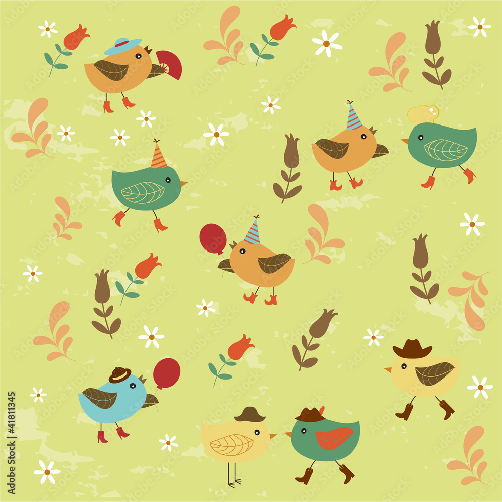 Birds seamless pattern Birds seamless pattern