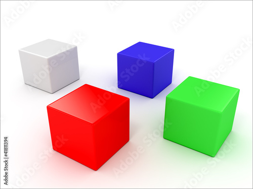the color isolated cubes
