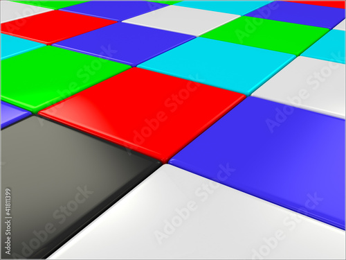 the color isolated cubes