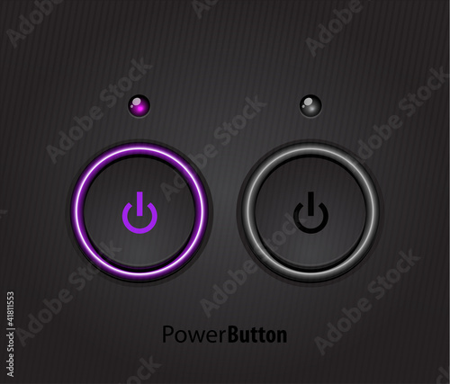 Black led light power button