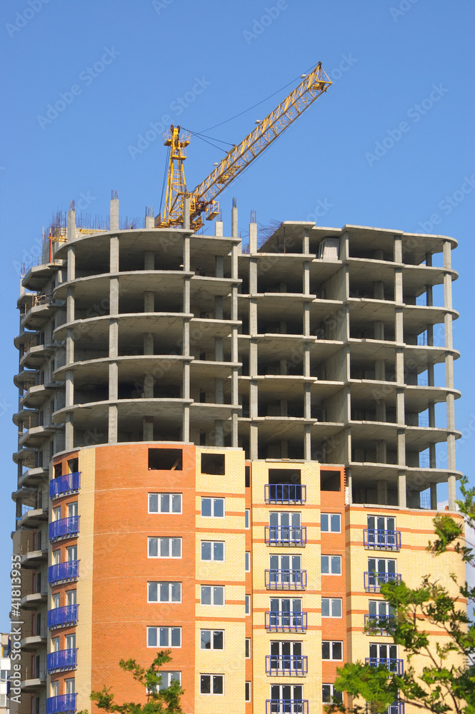 Construction with crane Construction with crane
