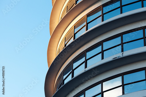 Beautiful modern office building against the blue sky
