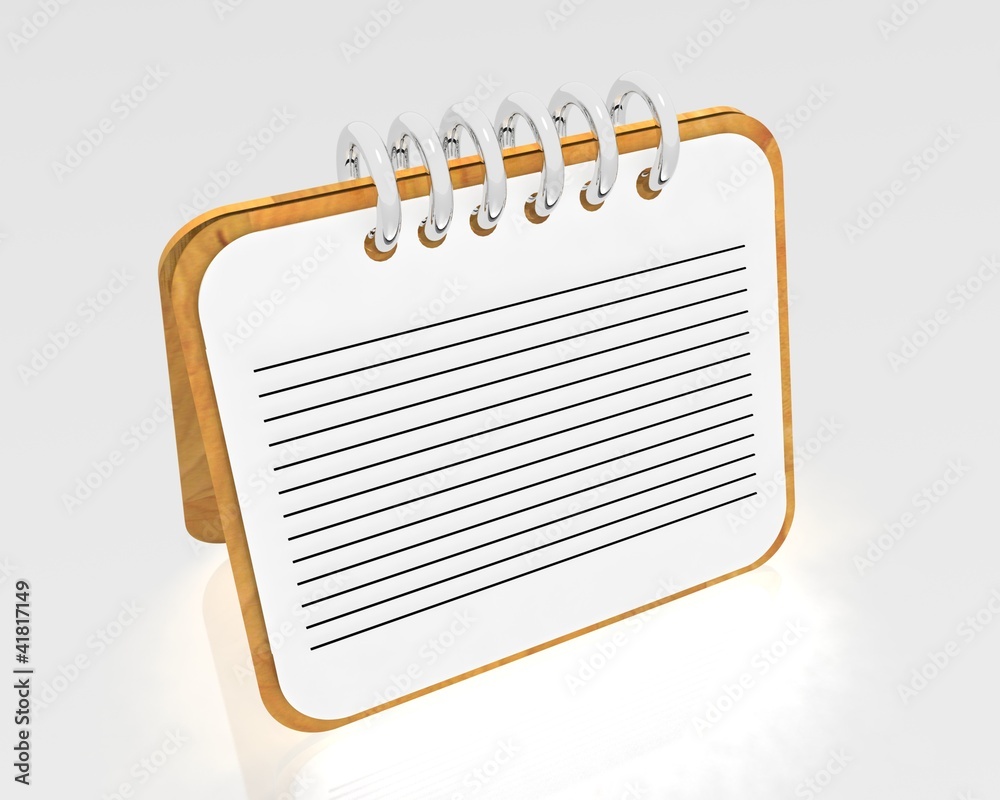 3d notepad in wood