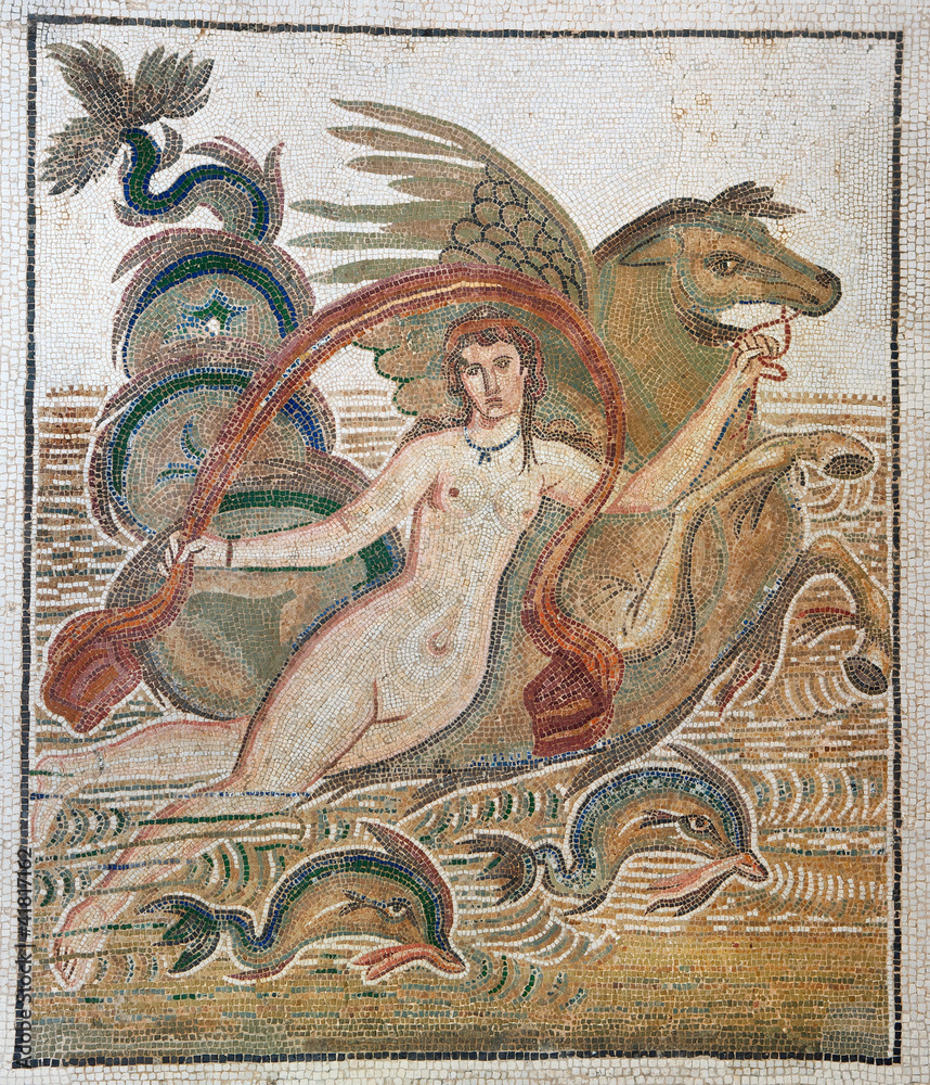 Obraz premium Ancient roman mosaic in museum Bardo. Tunisia