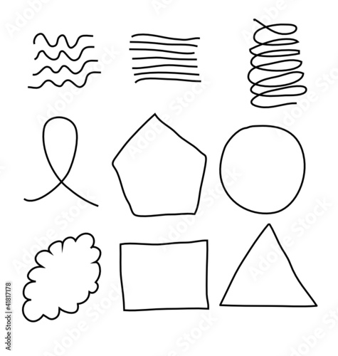 Nine Scribble Shapes