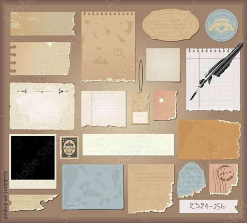 Vector set : vintage paper