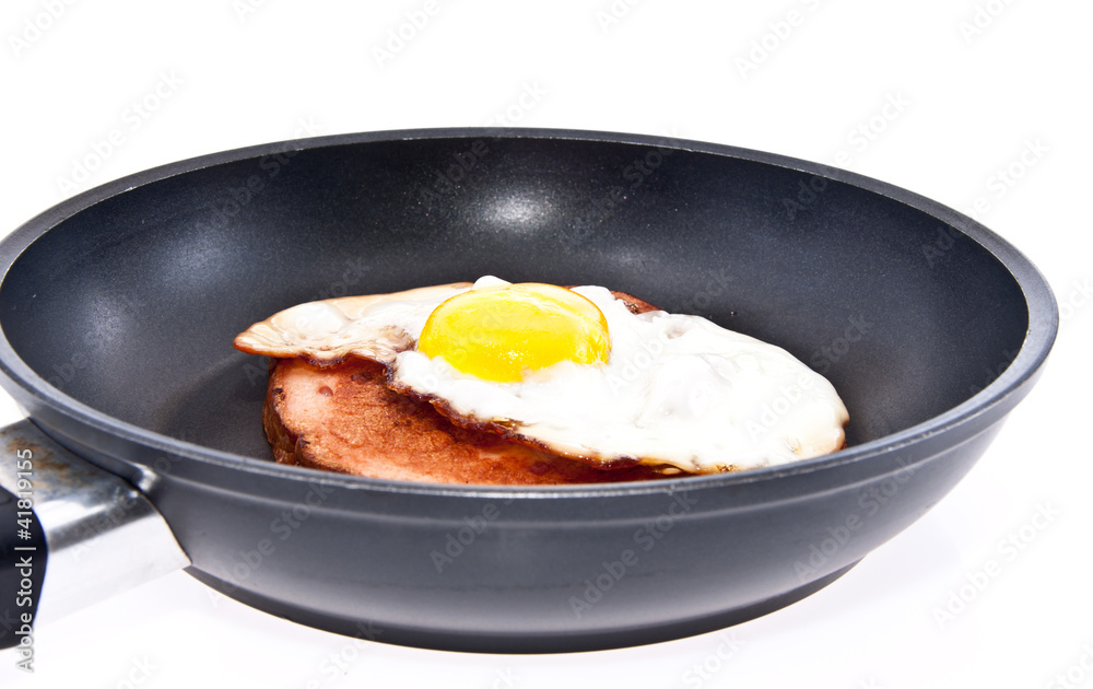 Meat loaf and fried egg in a skillet Meat loaf and fried egg in a skillet