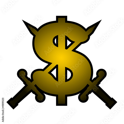Gold dollar sign