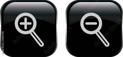 Monochromatic increase-decrease magnifiers icons