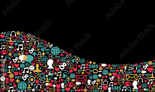 Social media network icon background