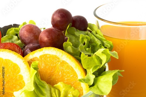 Fototapeta Naklejka Na Ścianę i Meble -  salad and orange juice