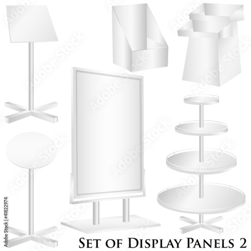 Blank display panels vector isolated on white