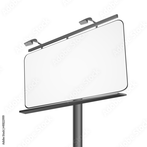 Blank Street Billboard isolated on white