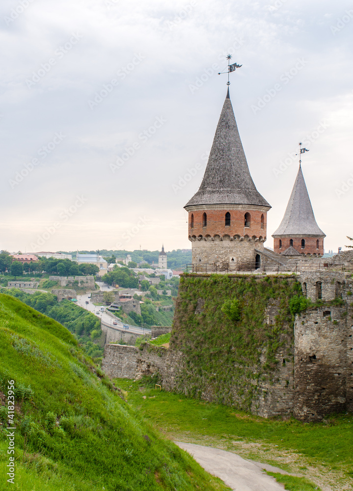 View of fortress and old town, Kamianets-Podilskyi, Ukraine