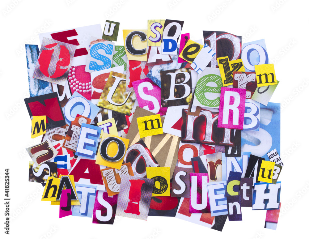 cut letters from magazines