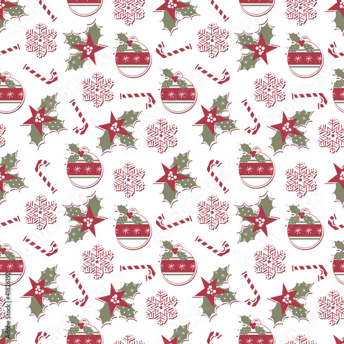 Christmas and New Year seamless pattern