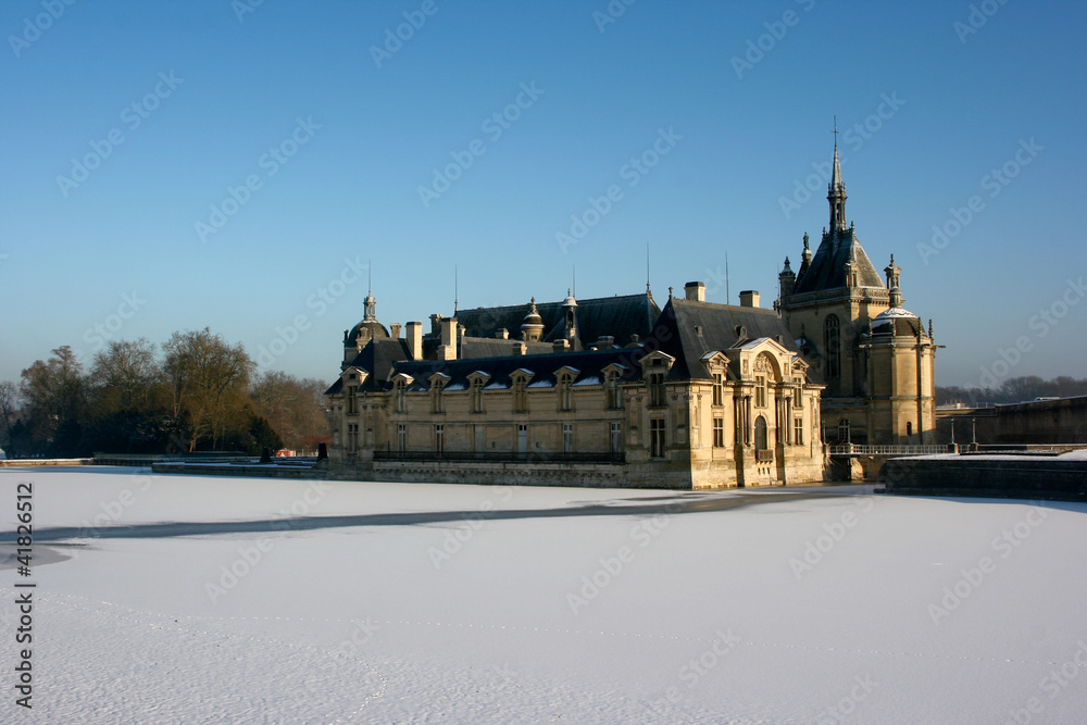 Château de Chantilly sous la neige