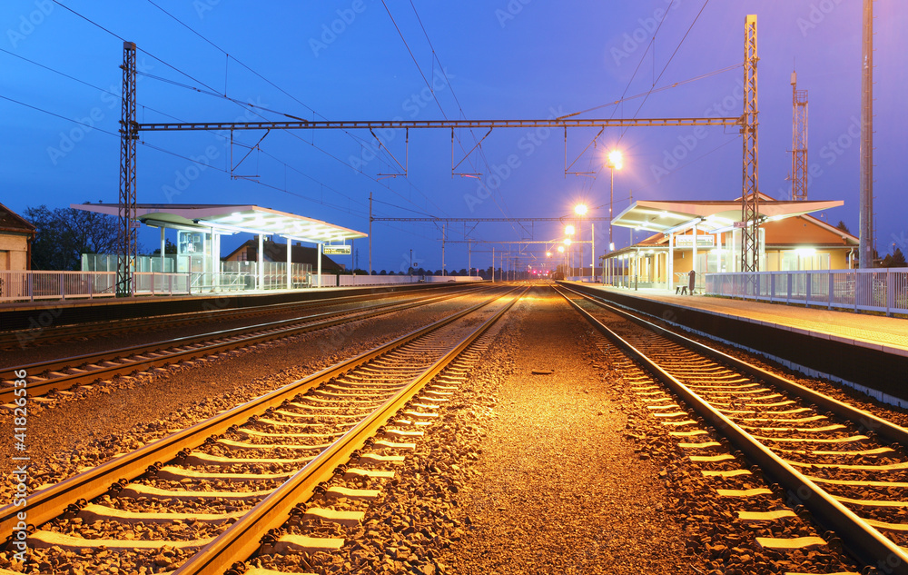 Obraz premium Passanger train station - railroad