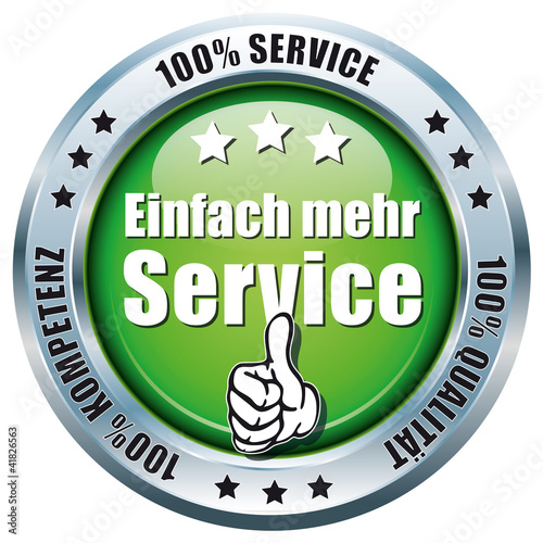 100% Service, Qualität, Kompetenz - Button photo