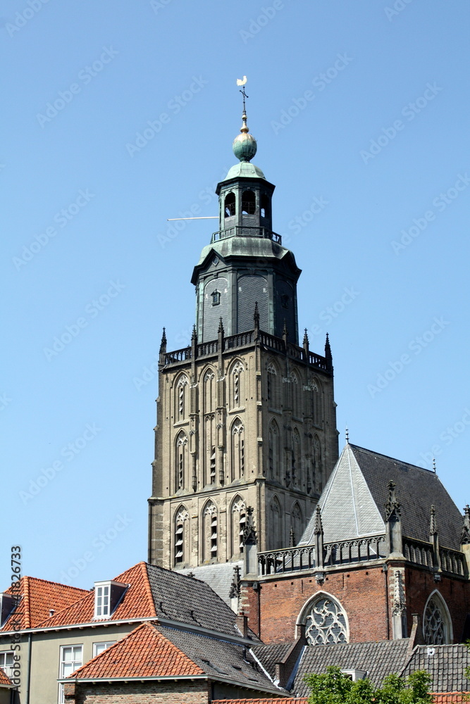 Tower from the St.Walburgius church in Zutphen (Netherlands)