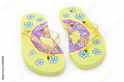 Cool flip-flops on a white background.