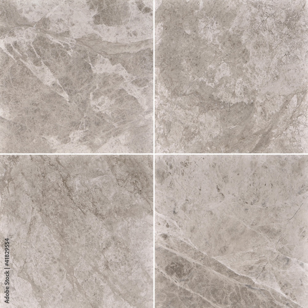 Fototapeta premium Four different beige marble texture (high res)
