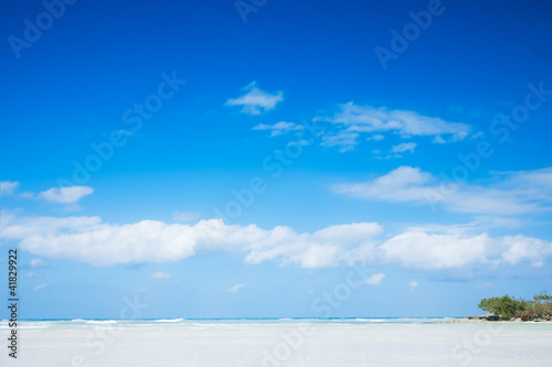 Fototapeta Naklejka Na Ścianę i Meble -  sea and tropical sky in Caribbean beach