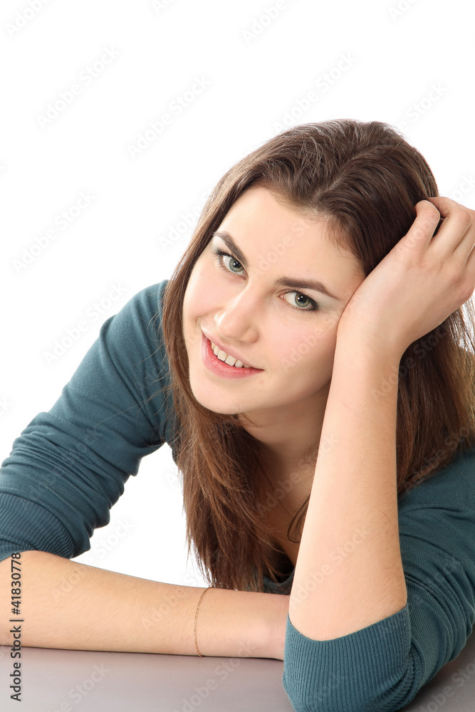 Closeup portrait of an attractive young woman Closeup portrait of an attractive young woman