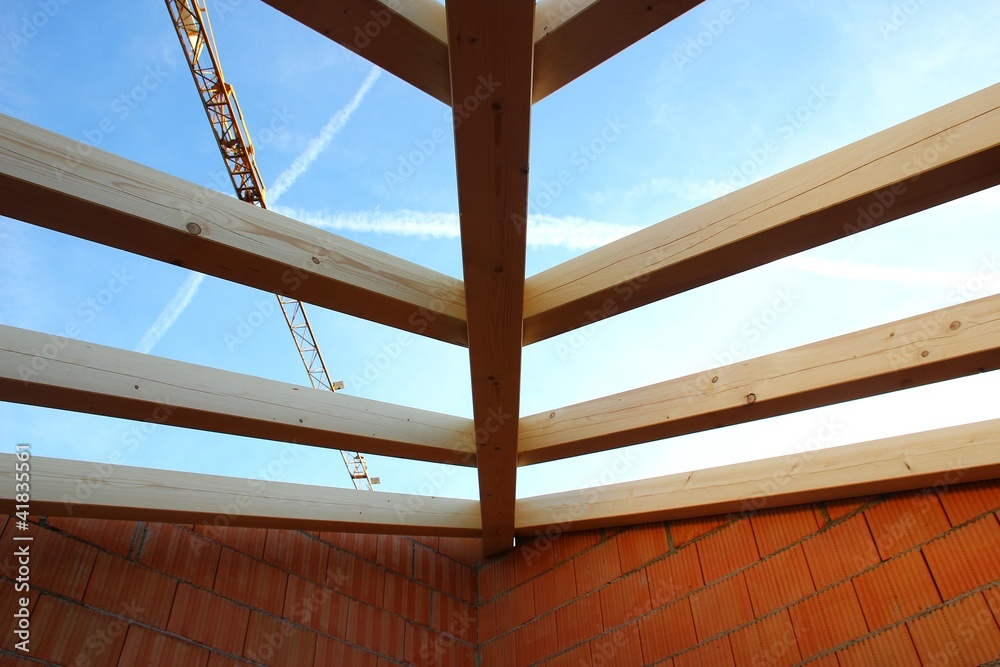 Obraz premium baustelle sichtdachstuhl IV