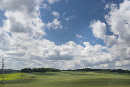Fototapeta Naklejka Na Ścianę i Meble -  Rural landscape with cloudy sky