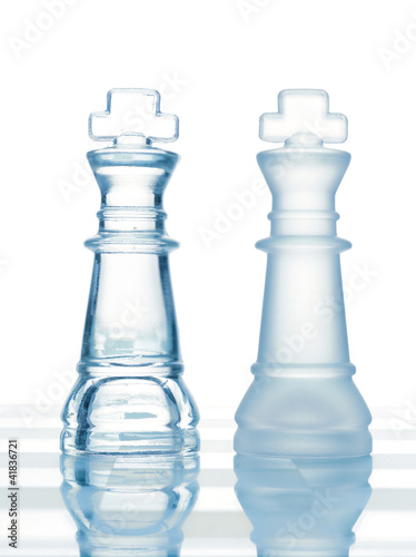 chess glass transparent king isolated on white