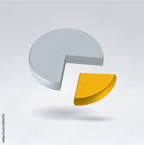 Golden and gray pie chart two piece