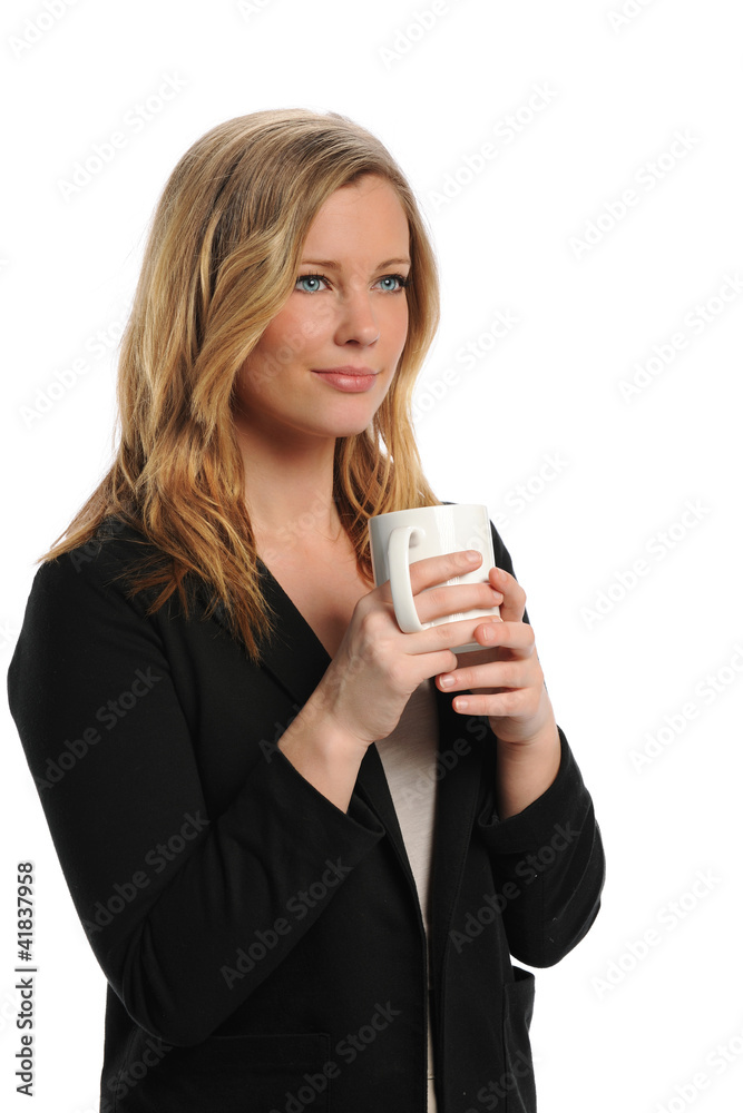 Young Businesswoman holding a cup of coffee Young Businesswoman holding a cup of coffee