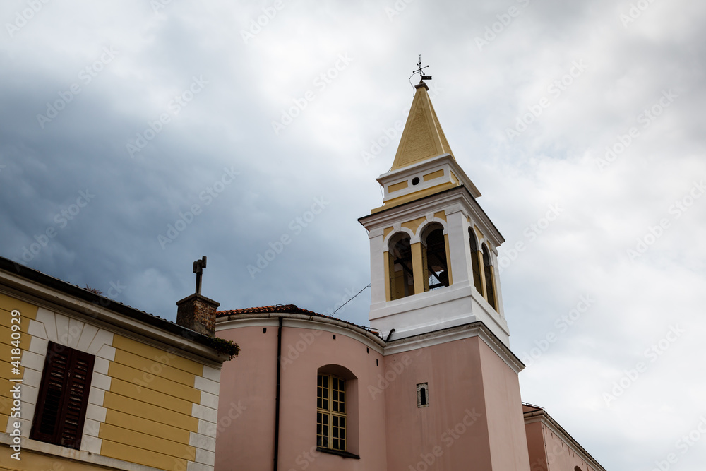 Bell Tower of Porec Church in Croatia