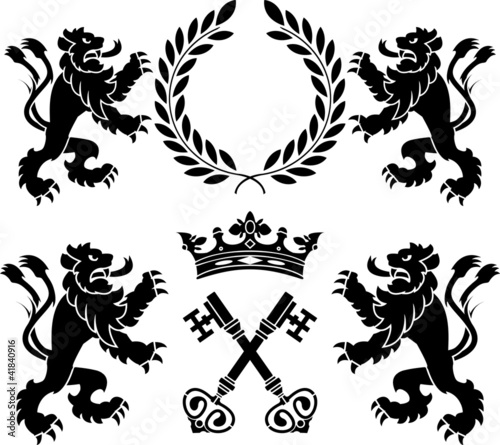 heraldic monsters. stencils. second variant