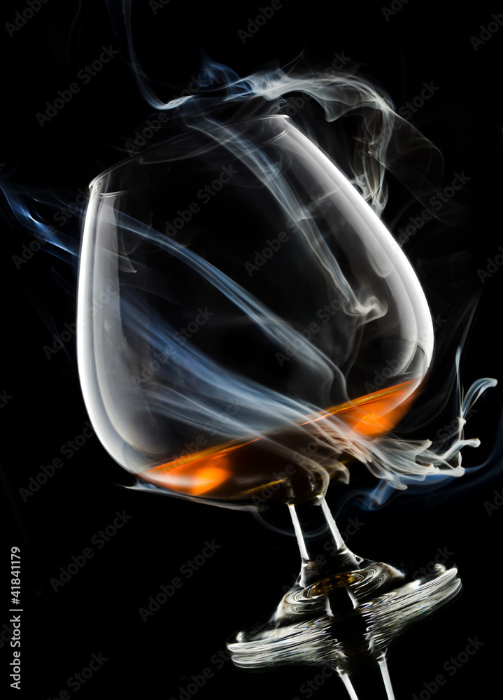 Cognac in smoke